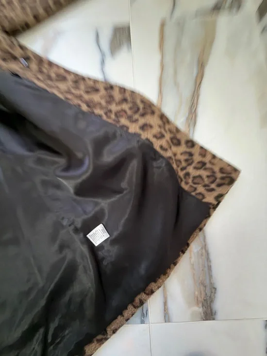 Halogen Leopard Print Faux Fur Coat, Chic, Statement Women’s Size Xs - Picture 6 of 6